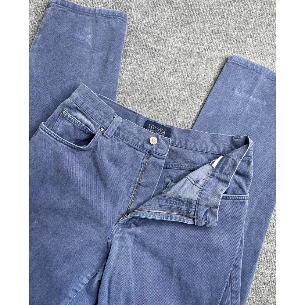 Versace Jeans Couture Size 35 Fit(32X32) Blue Cotton Straight